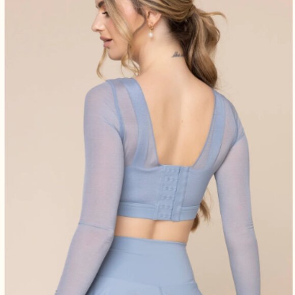 Coquette Long Sleeve Mesh Bra - Blue Storm - Picture 4 of 4